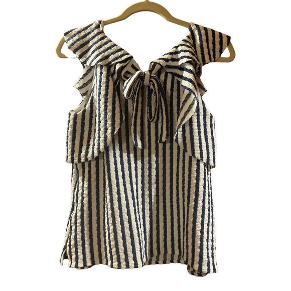 Anthropologie top by Eva Franco navy stripe sz XS - Picture 2 of 4